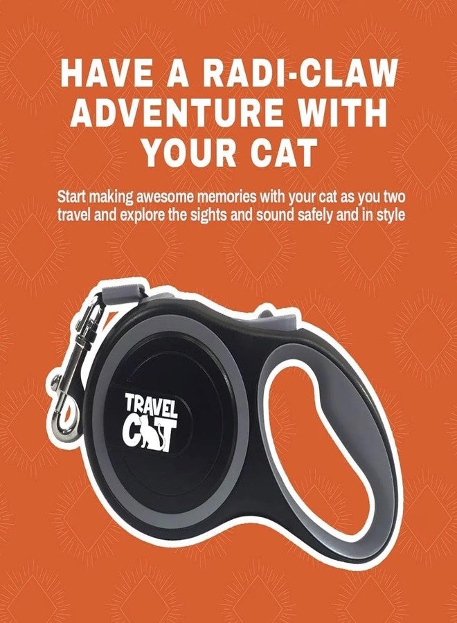 Your Cat Backpack Travel Cat Retractable Expandable Leash - Black 10 Ft Long Strong Tape, Release/Lock Button and Anti-Slip Handle for Small to Large Cats - Light Pet Leash for Walking, Training - Image 5
